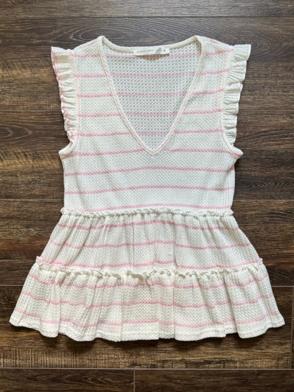 ALTAR’D STATE Pink striped top XS - Picture 2 of 6